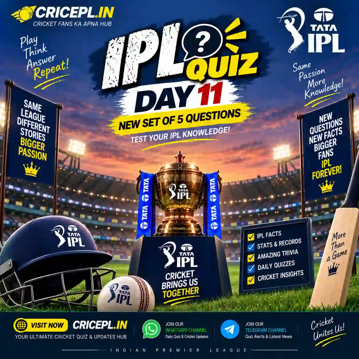 IPL Quiz Day 11 Daily 5 Questions